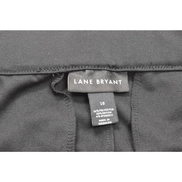 Lane Bryant Womens Plus Size 18 Black Flare Leg Cropped Dress Pants Stretch - Picture 5 of 8